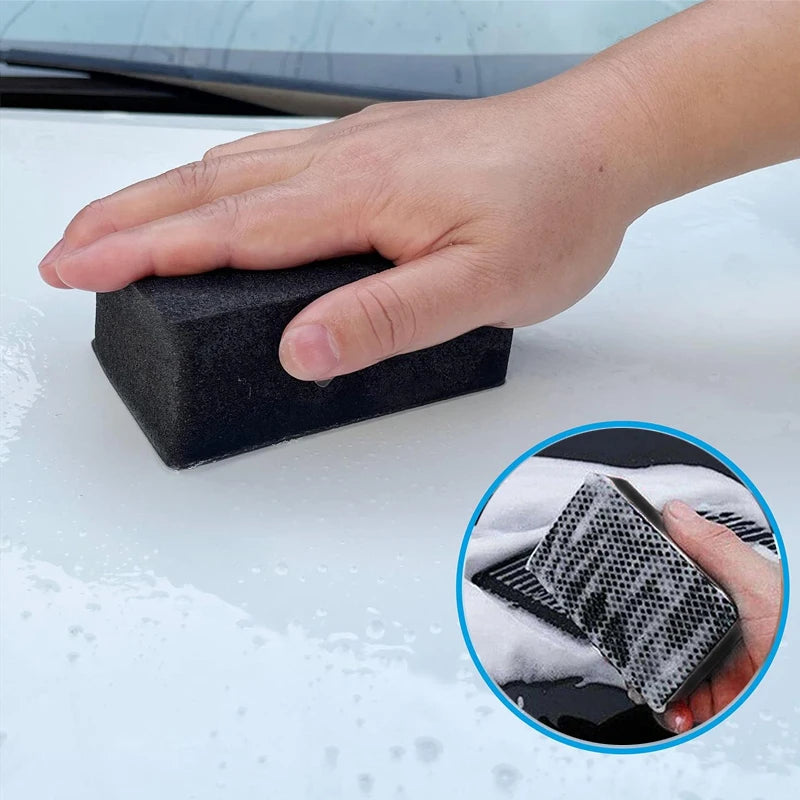 5Pcs Car Cleaning Eraser Clay Bar Pad Sponge Block Waxing Polishing Pad Car Cleaning Tools Auto Detail Cleaning Accessories