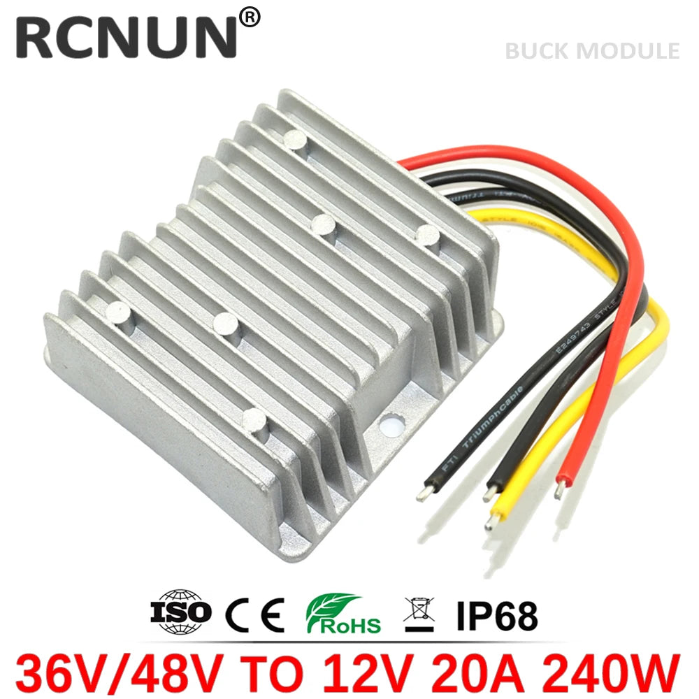 RCNUN 36V 48V to 12V 2A 5A 10A 20A 30A 40A 50A 60A 80A 100A DC DC Step Down Power Converter 48V-12V Golf Cart Voltage Regulator